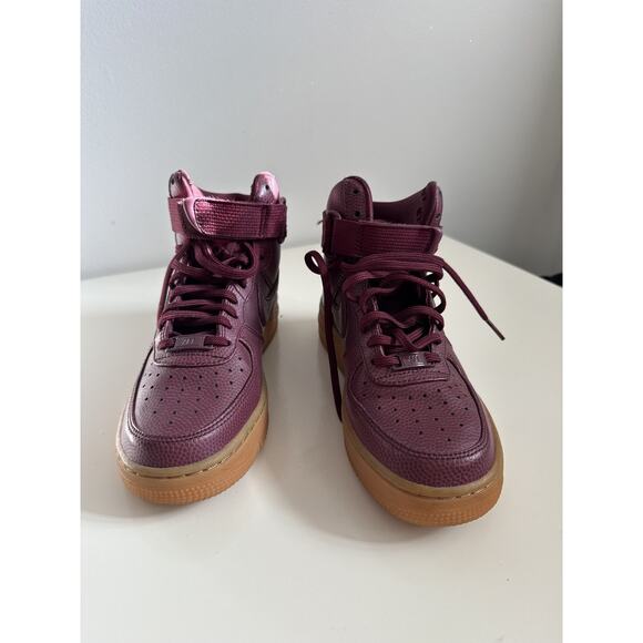 Women's Nike Air Force 1 High SE Maroon Gum Athletic 860544 600 Size 6 - Picture 10 of 11